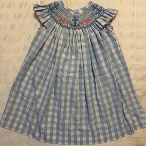 Shrimp & Grits Blue and White Ruffled Smocked Sundress